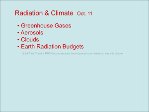 Radiation &amp; Climate • Greenhouse Gases • Aerosols • Clouds