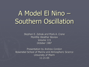 A Model El Nino – Southern Oscillation