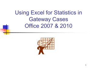 Using Excel 2007 / 2010 for Stats
