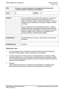 NZQA registered unit standard 26611 version 2  Page 1 of 4