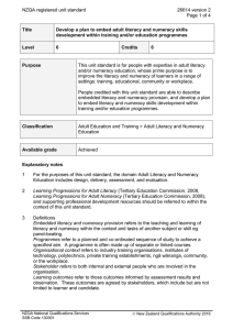 NZQA registered unit standard 26614 version 2  Page 1 of 4