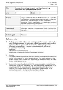 NZQA registered unit standard 22770 version 2  Page 1 of 4