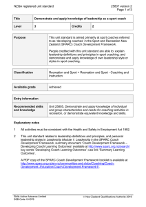 NZQA registered unit standard 25807 version 2  Page 1 of 3