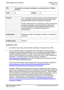 NZQA registered unit standard 25806 version 2  Page 1 of 4