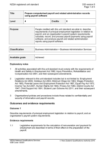 NZQA registered unit standard 335 version 8  Page 1 of 4