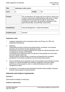NZQA registered unit standard 21416 version 4  Page 1 of 3