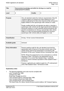 NZQA registered unit standard 16702 version 4  Page 1 of 5