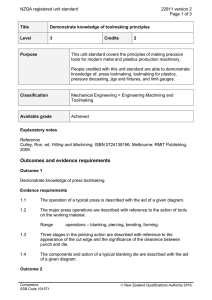 NZQA registered unit standard 22911 version 2  Page 1 of 3