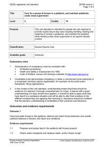 NZQA registered unit standard 29168 version 1  Page 1 of 3