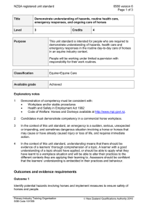NZQA registered unit standard 6580 version 6  Page 1 of 3