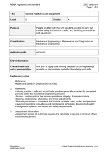 NZQA registered unit standard 2397 version 8  Page 1 of 3