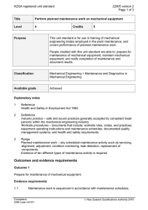 NZQA registered unit standard 22905 version 2  Page 1 of 3