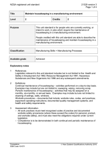 NZQA registered unit standard 21329 version 3  Page 1 of 4