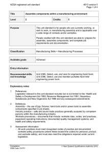 NZQA registered unit standard 4813 version 5  Page 1 of 4