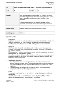 NZQA registered unit standard 4814 version 6  Page 1 of 3