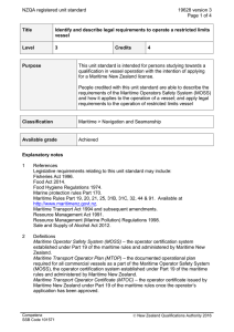 NZQA registered unit standard 19628 version 3  Page 1 of 4