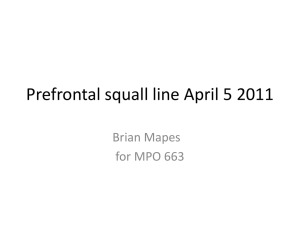 Prefrontal squall line April 5 2011 Brian Mapes for MPO 663
