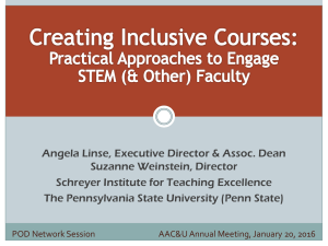 AAC&U Inclusive Teaching for STEM and Other Faculty 2016