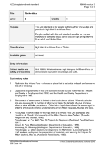 NZQA registered unit standard 18698 version 3  Page 1 of 3