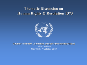 Presentation by CTED Experts: Human Rights and Res. 1373 (2001)