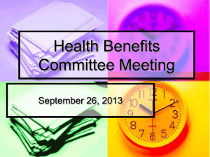 Health Benefits Committee Meeting September 26, 2013