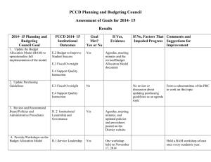 PBC assessment of 2014-15 goals results