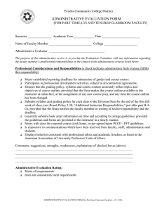 Administrative Evaluation Form- For Part-time, LTS and Tenured Classroom Faculty