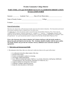 Part-time, LTS and Tenured Faculty Classroom Observation-Evaluation Form