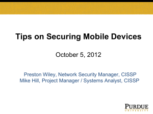Tips on Securing Mobile Devices