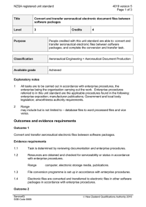 NZQA registered unit standard 4019 version 5  Page 1 of 3