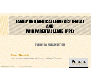 Family and Medical Leave Act and Paid Parental Leave