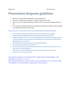 Presentation Response Guidelines
