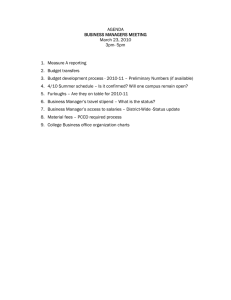 19.3 c BM Business Managers Meeting Agenda March 23, 2010