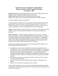 San Mateo County Community College District Minutes--Bond Oversight Committee Meeting