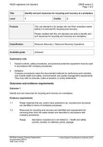 NZQA registered unit standard 22609 version 2  Page 1 of 2