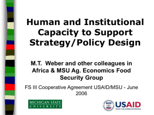 Human and Institutional Capacity to Support Strategy/Policy Design.