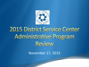 2015 District Service Center Administrative Program Review