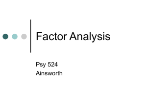 Factor Analysis Psy 524 Ainsworth
