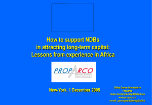 How to support NDBs in Attracting Long-term Capital: Lessons from Experience in Africa