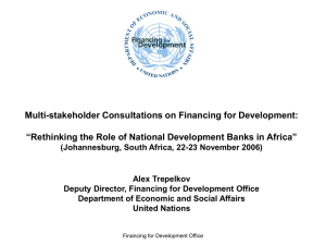 Multi-stakeholder consultations on Rethinking the Role of NDBs in Development Financing