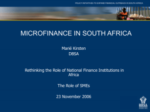 Micro Finance and Linkages
