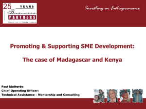 Promoting and supporting SME development – the case of Kenya Madagascar