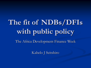 The fit of NDBs/DFIs with public policy