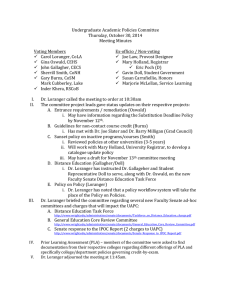 Undergraduate Academic Policies Committee Thursday, October 30, 2014 Meeting Minutes