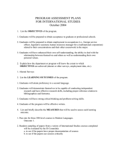 PROGRAM ASSESSMENT PLANS FOR INTERNATIONAL STUDIES October 2004