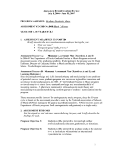 Assessment Report Standard Format July 1, 2006 - June 30, 2007
