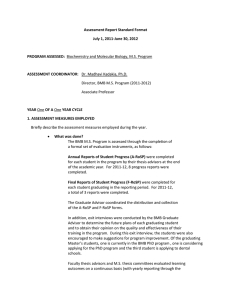 Assessment Report Standard Format July 1, 2011-June 30, 2012  PROGRAM ASSESSED: