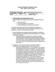 Assessment Report Standard Format July 1, 2009 - June 30, 2010