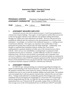 Assessment Report Standard Format July 2006 – June 2007  PROGRAM(S) ASSESSED