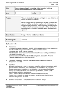 NZQA registered unit standard 27274 version 1  Page 1 of 4